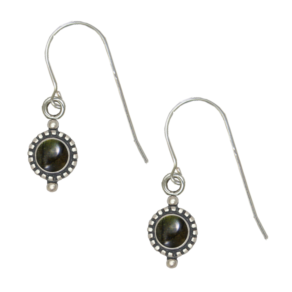 Sterling Silver Spectrolite Gemstone Drop Dangle Earrings